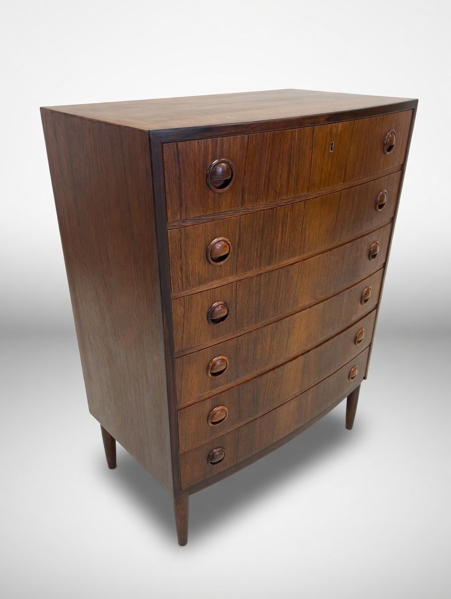 Rosewood Bowed Chest Of Drawers By Kai Kristiansen photo 995.0