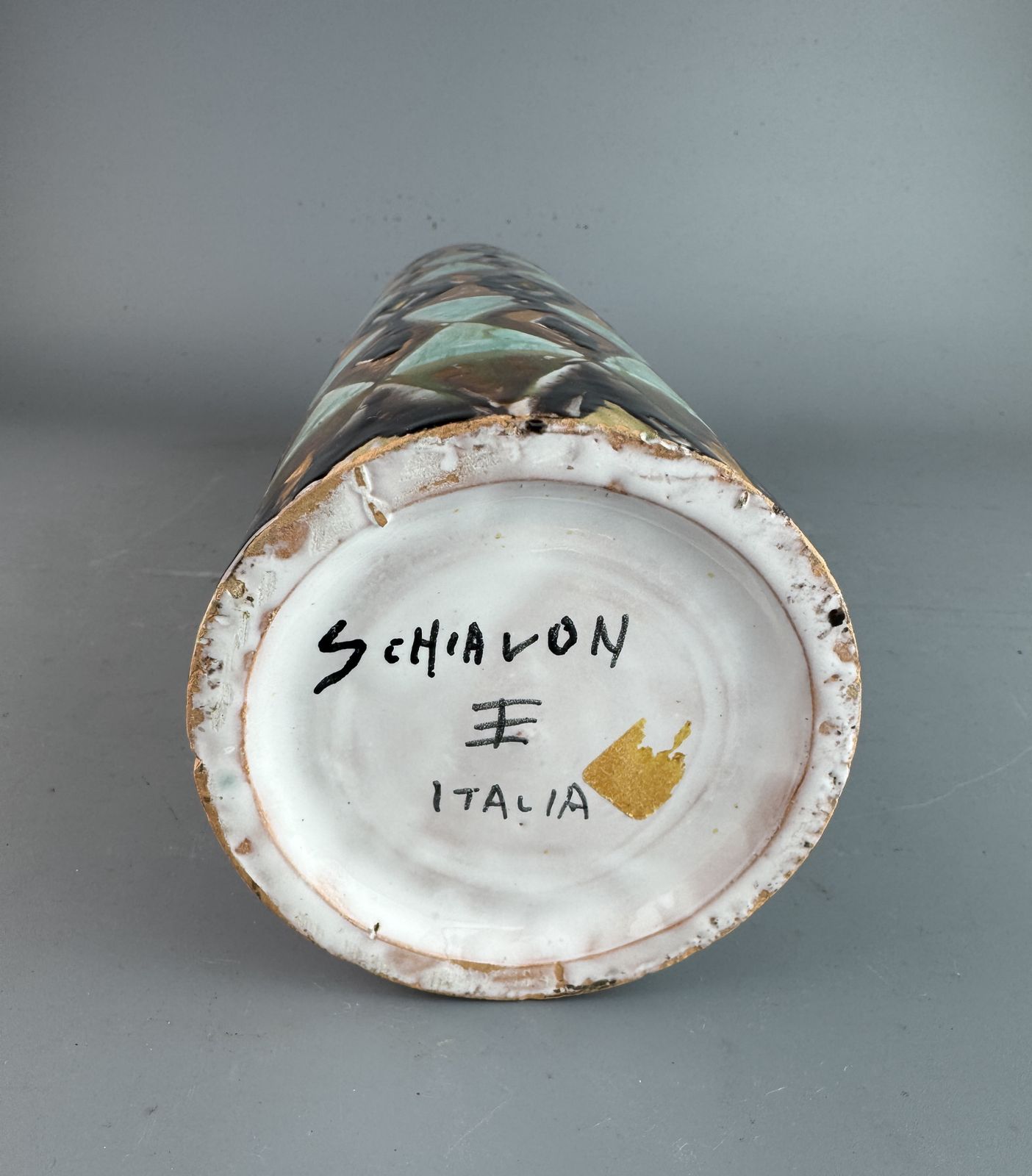 Elio Schiavon Italy Mid Century Pottery Studio Vase 1960s photo 225.0