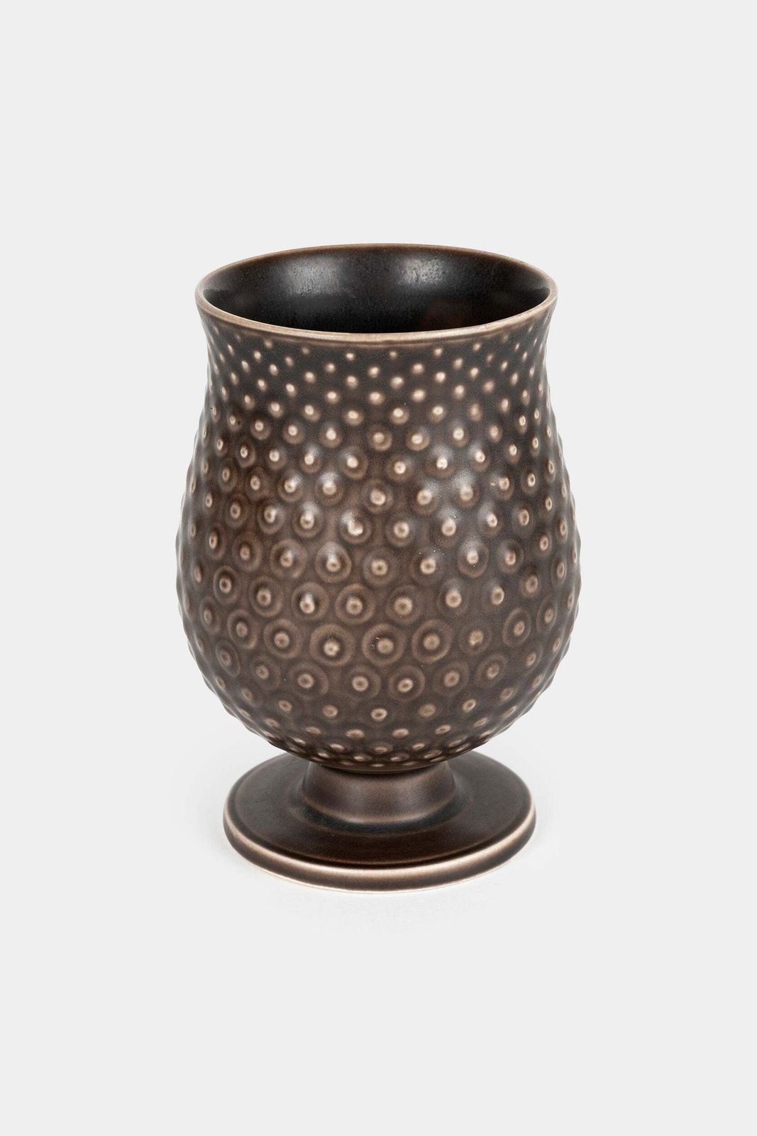 Nils Thorsson For Alumina Royal Copenhagen, Faience Vase, Brown Solbjerg Series, Denmark, 30s