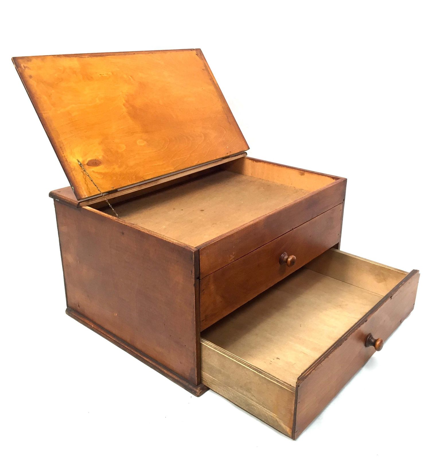 Antique Tabletop Storage Box / Sewing /Haberdashery Cabinet / Jewellery / C1950 photo buy