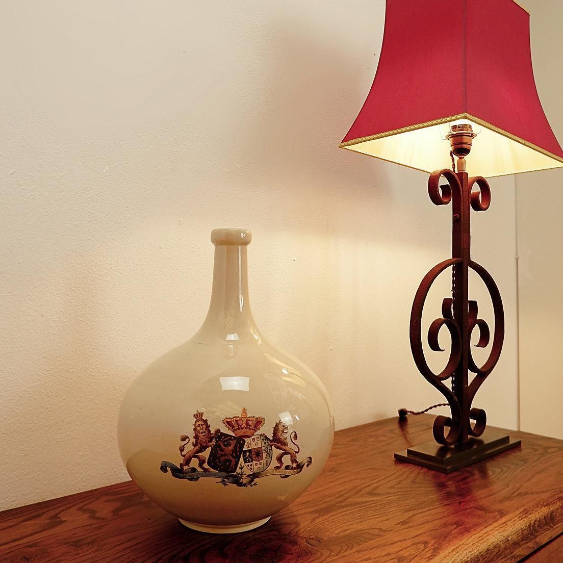 Large Wine Carafe Decorated With The Coats Of Arms Of King William III And Queen photo buy