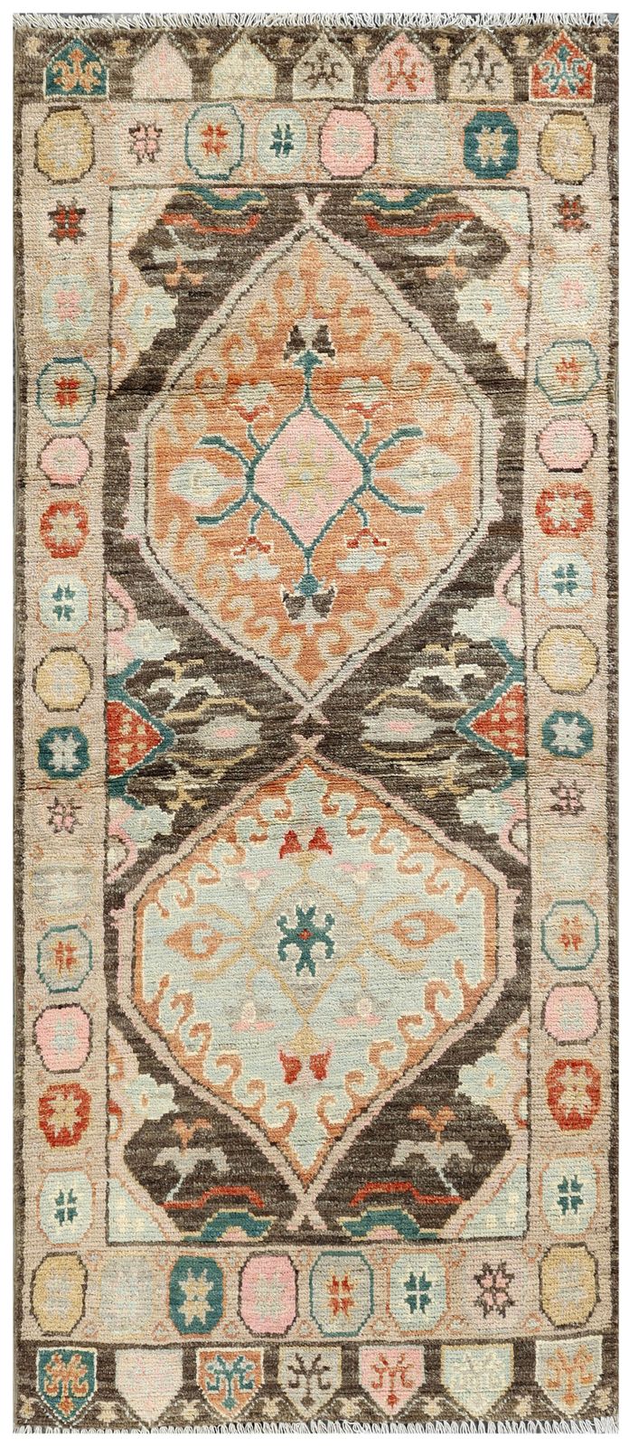 3x6 Charcoal Turkish Oushak Living Room Bedroom Rug
