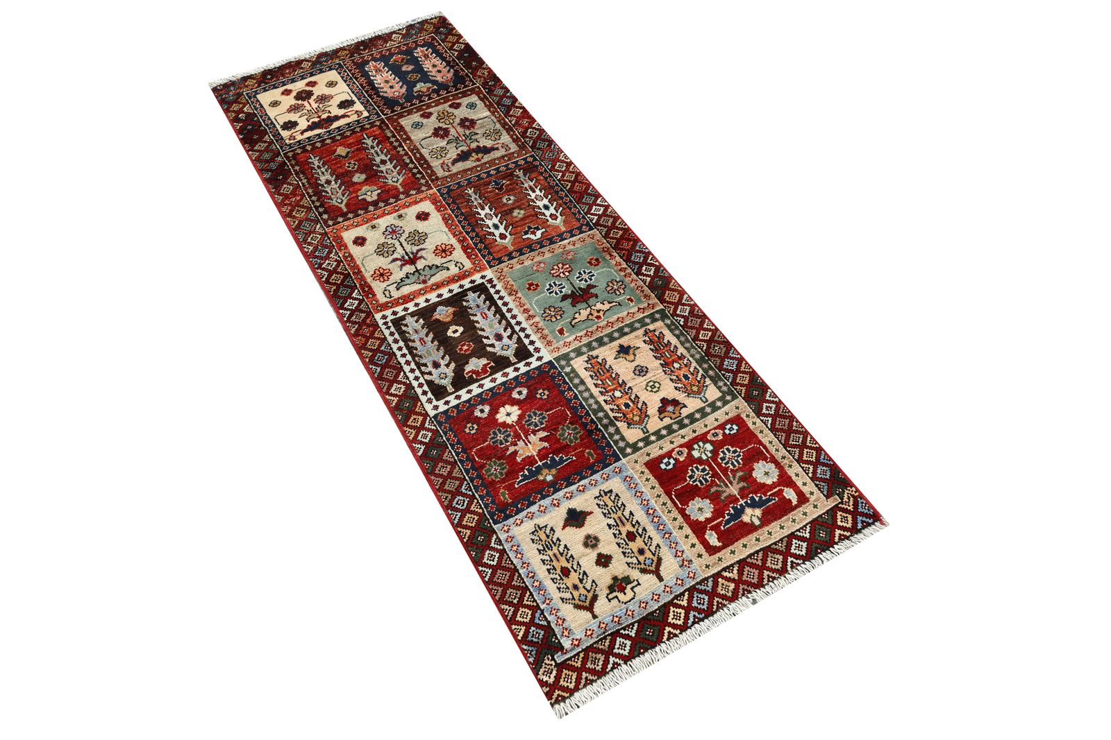 2x5 Red Garden Design Ayna Afghan Traditional Runner Rug photo furniture
