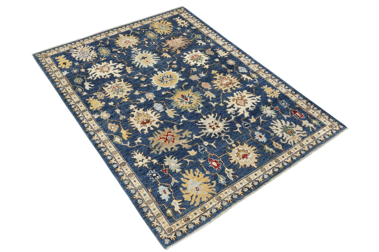 5x7 Oushak Turkish Navy Living Room Bedroom Rug photo furniture