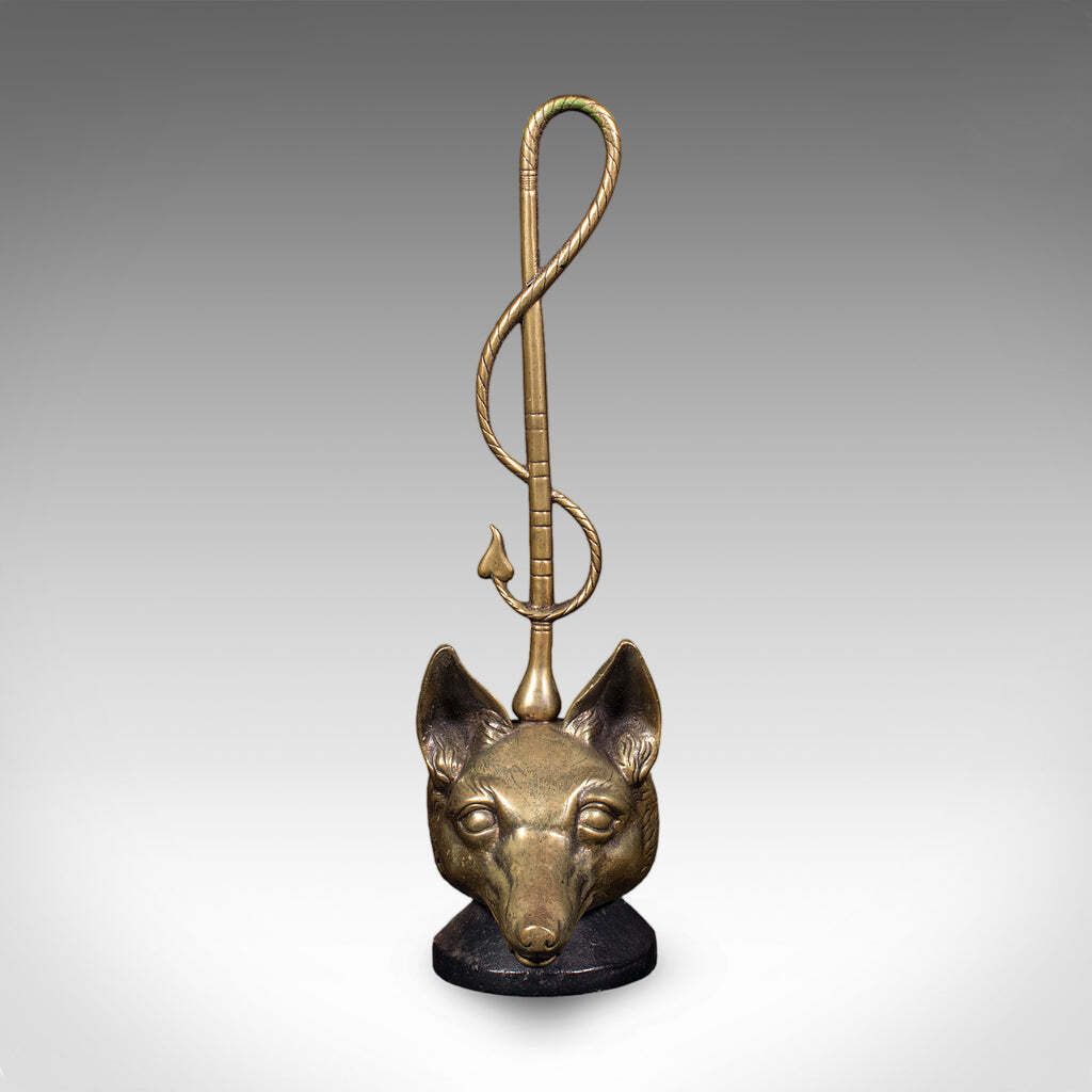 Antique Fox Head Doorstop, English, Brass, Country House Door Keeper, Circa 1920 photo furniture