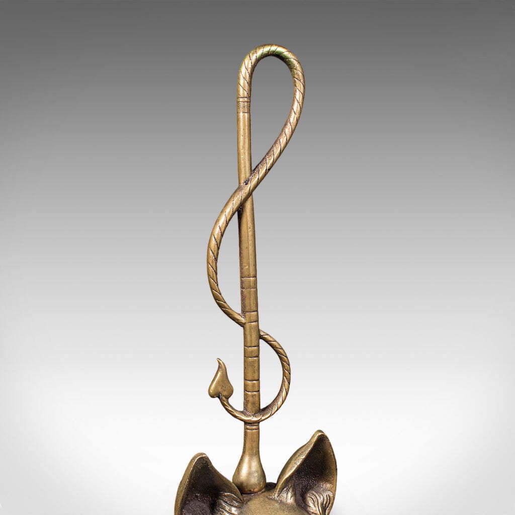Antique Fox Head Doorstop, English, Brass, Country House Door Keeper, Circa 1920 photo vinterior