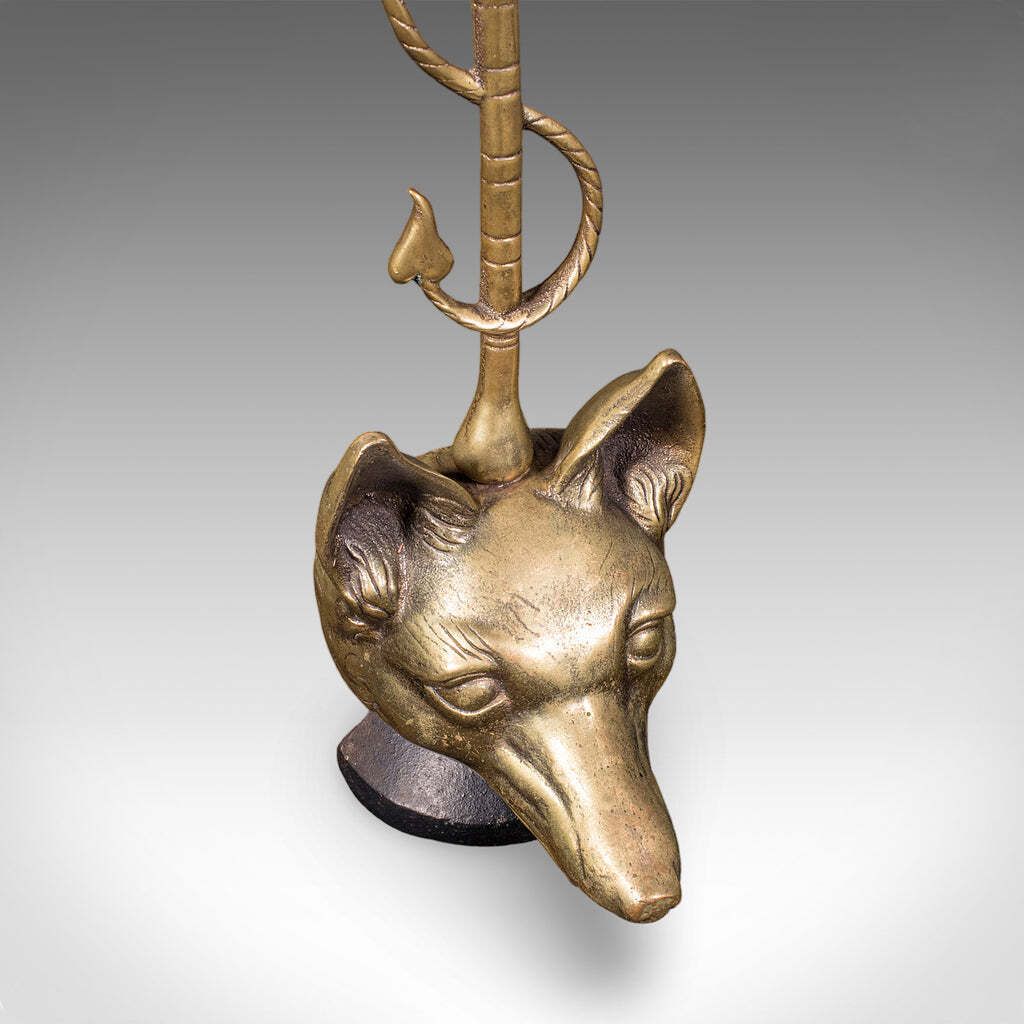 Antique Fox Head Doorstop, English, Brass, Country House Door Keeper, Circa 1920 photo buy