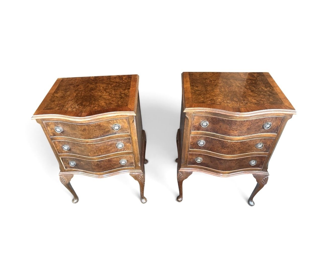Pair Of Figured Walnut Bedside Chests photo vinterior