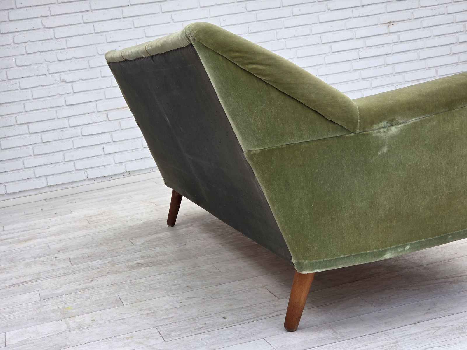 photo furniture 1970s, Danish By Kurt østervig, 3 Seater Sofa, Furniture Velour, Teak Wood.