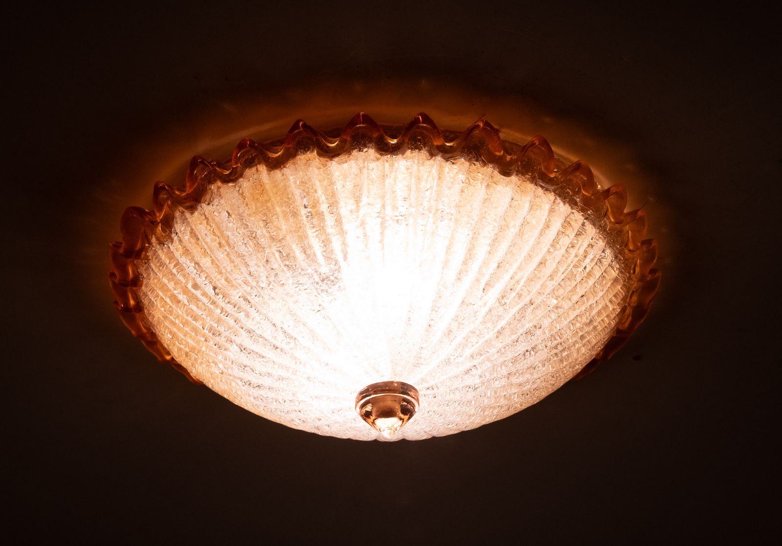Mid Century Barovier & Toso Attributed Flush Mount Italy photo vinterior