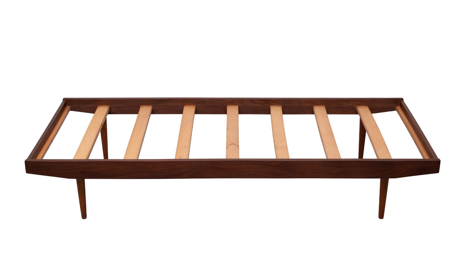 photo furniture Mid Century Modern Solid Teak Daybed With Tapered Legs, 1950s