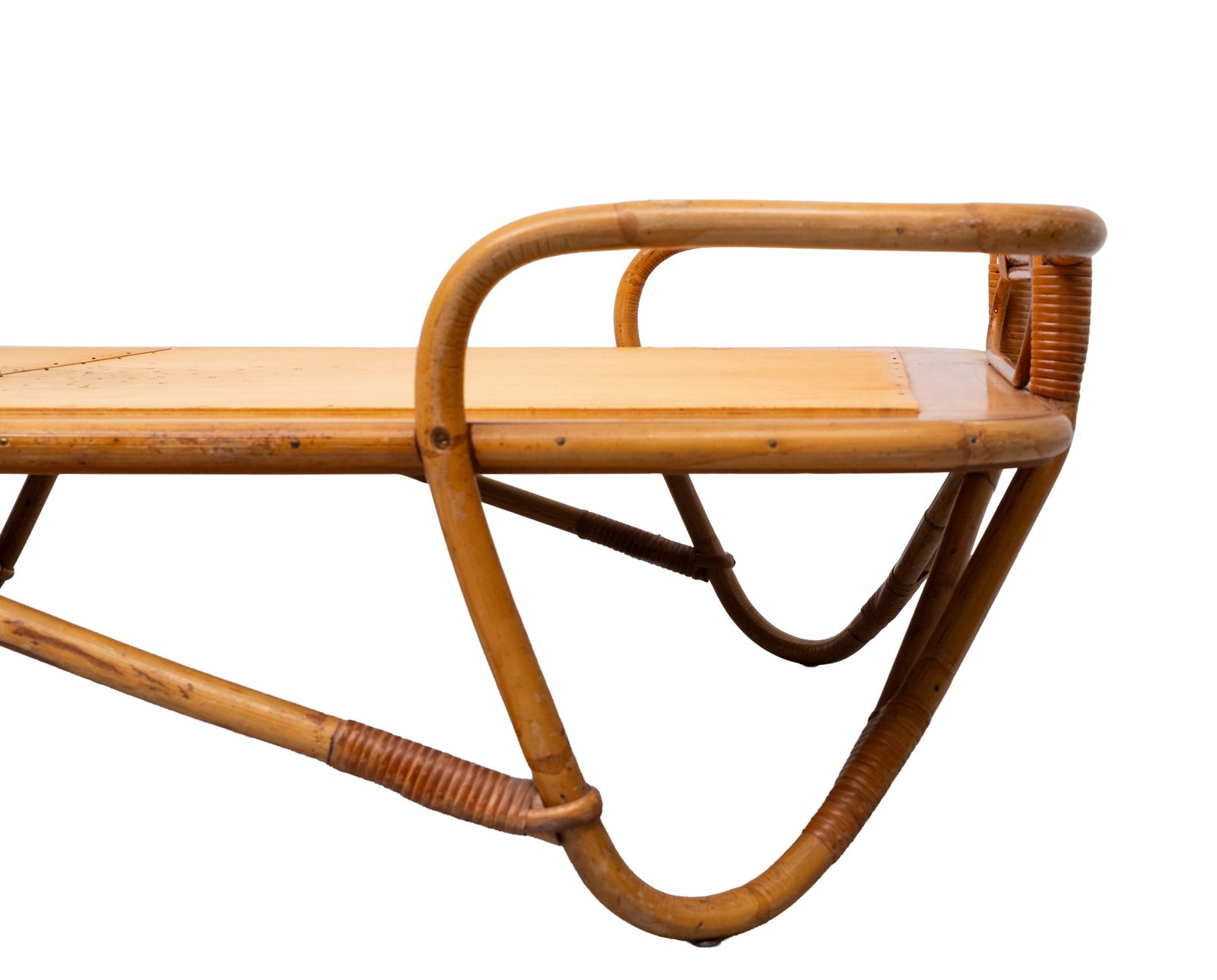 Furniture Rohé Daybed Rattan Bed Rotan Noordwolde 1950s Holland photo