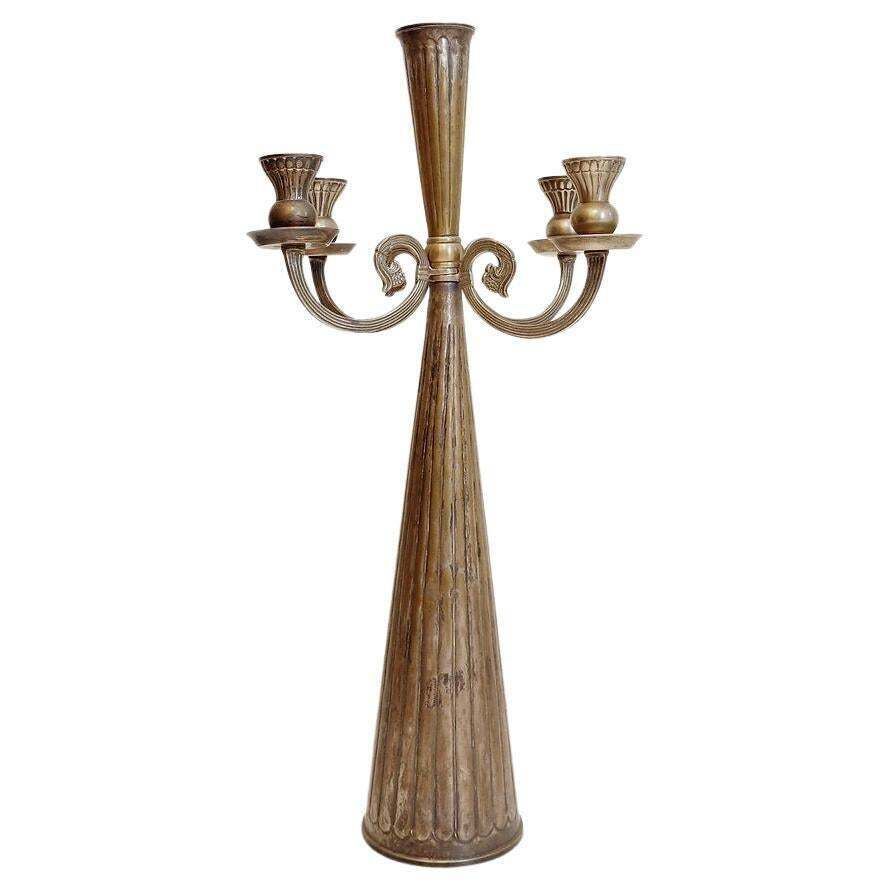 Antique Baroque Candelabra, Silver Plated, Four Armed, 20th Century