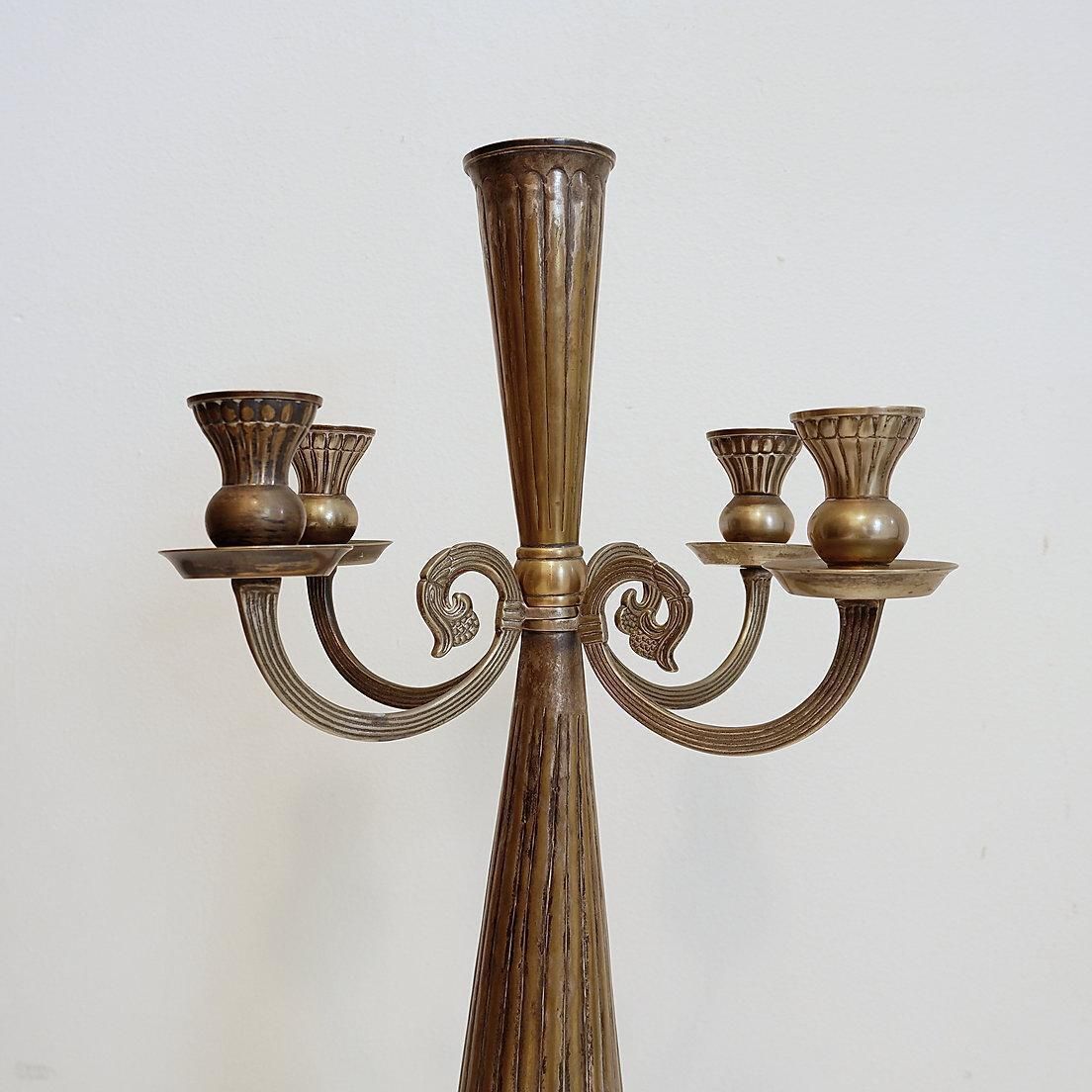 496.0 Antique Baroque Candelabra, Silver Plated, Four Armed, 20th Century photo