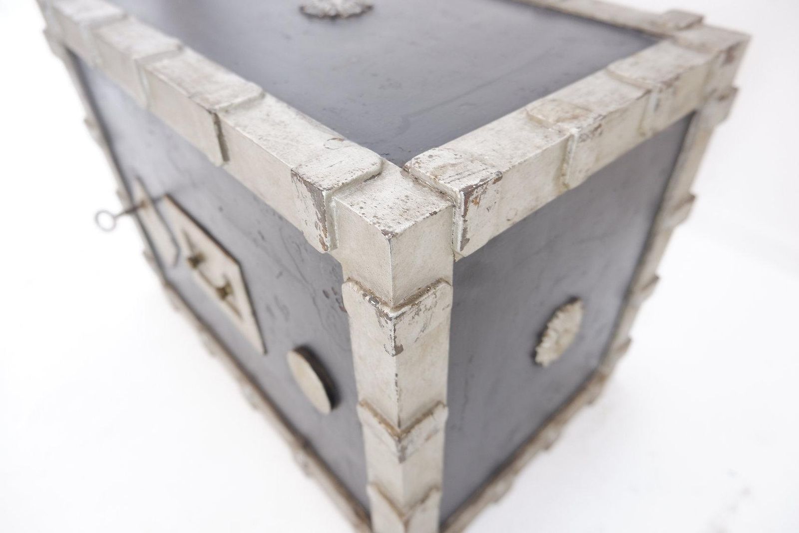 20th Century Antique Cast Iron Safe, Industrial Style, 50x33cm photo vinterior