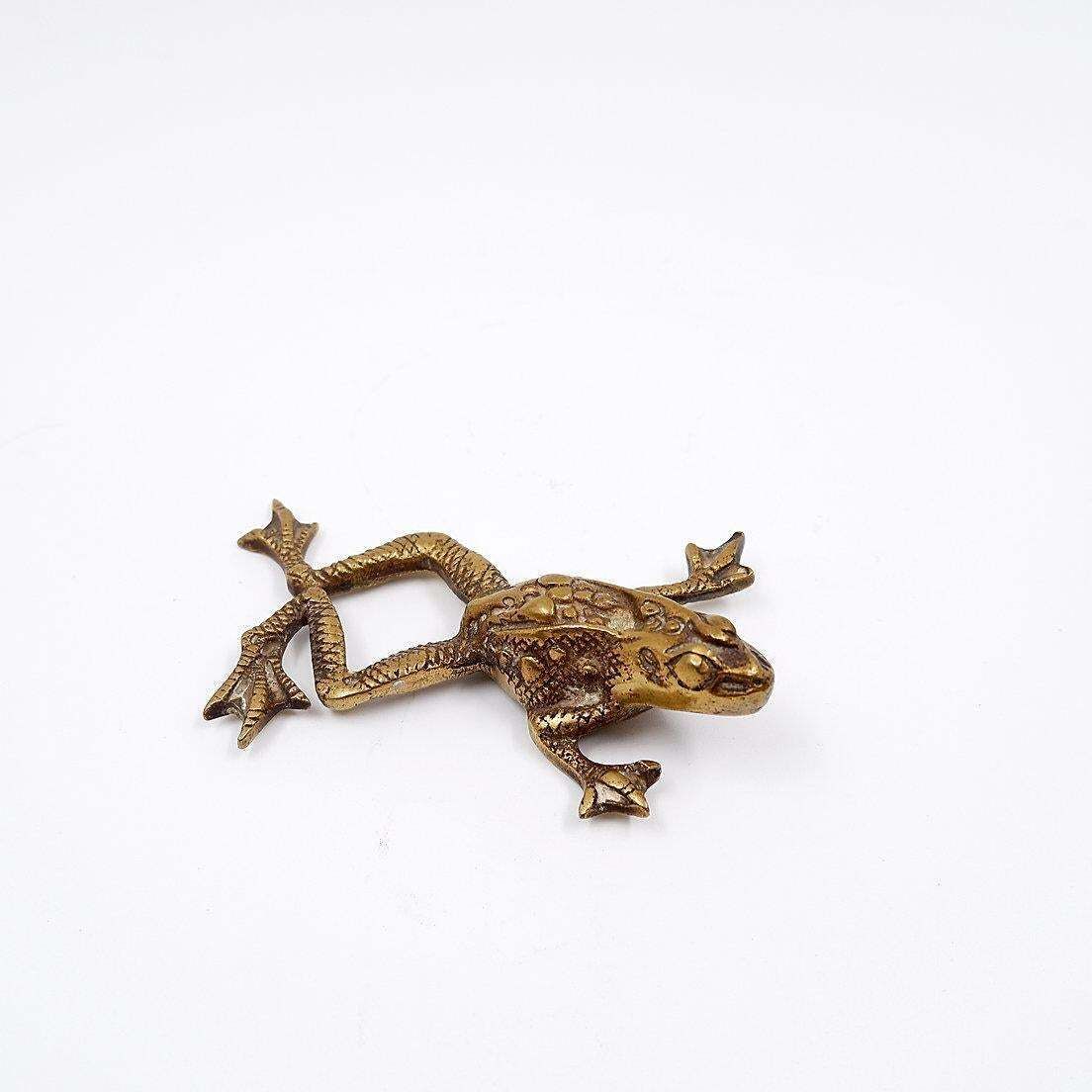 Vintage Brass Frog Sculpture, 1960s Animal Decor, 20th Century Art photo vintage