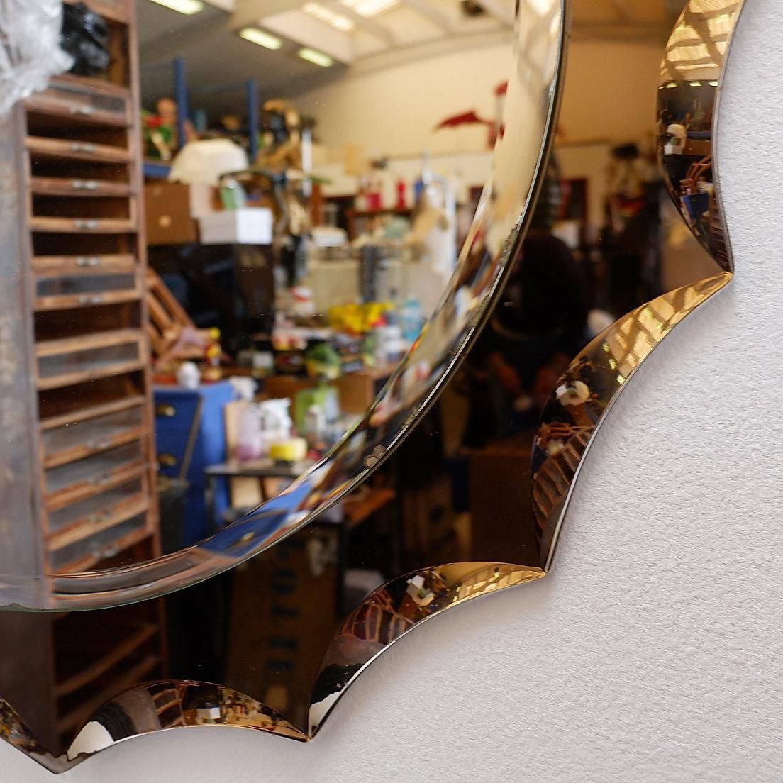 Mid Century Wall Mirror In The Style Of Cristal Art, 1960s photo 1205.0