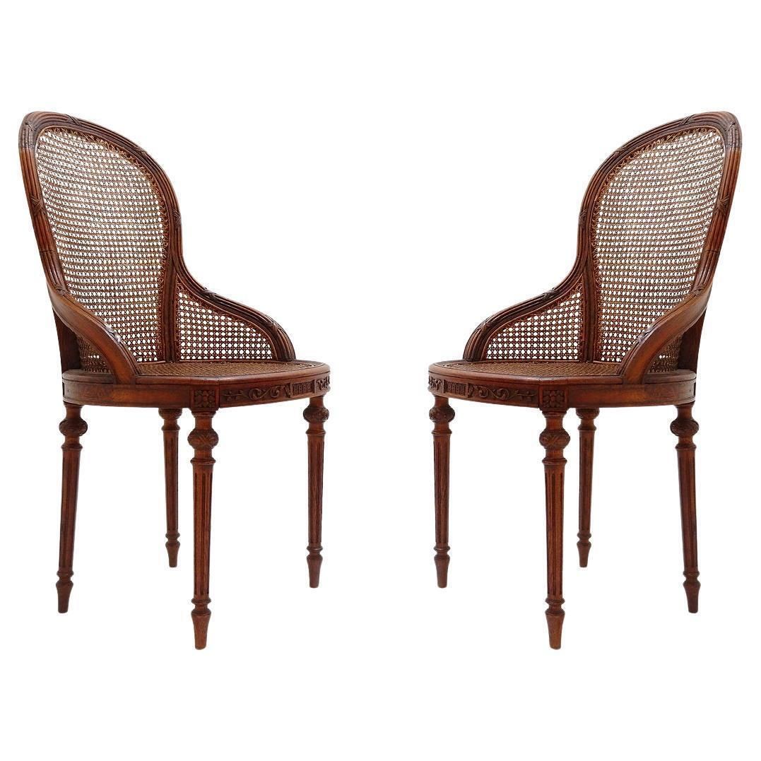 Pair Of Mahogany Armchairs, Louis XVI Style – Early 20th Century