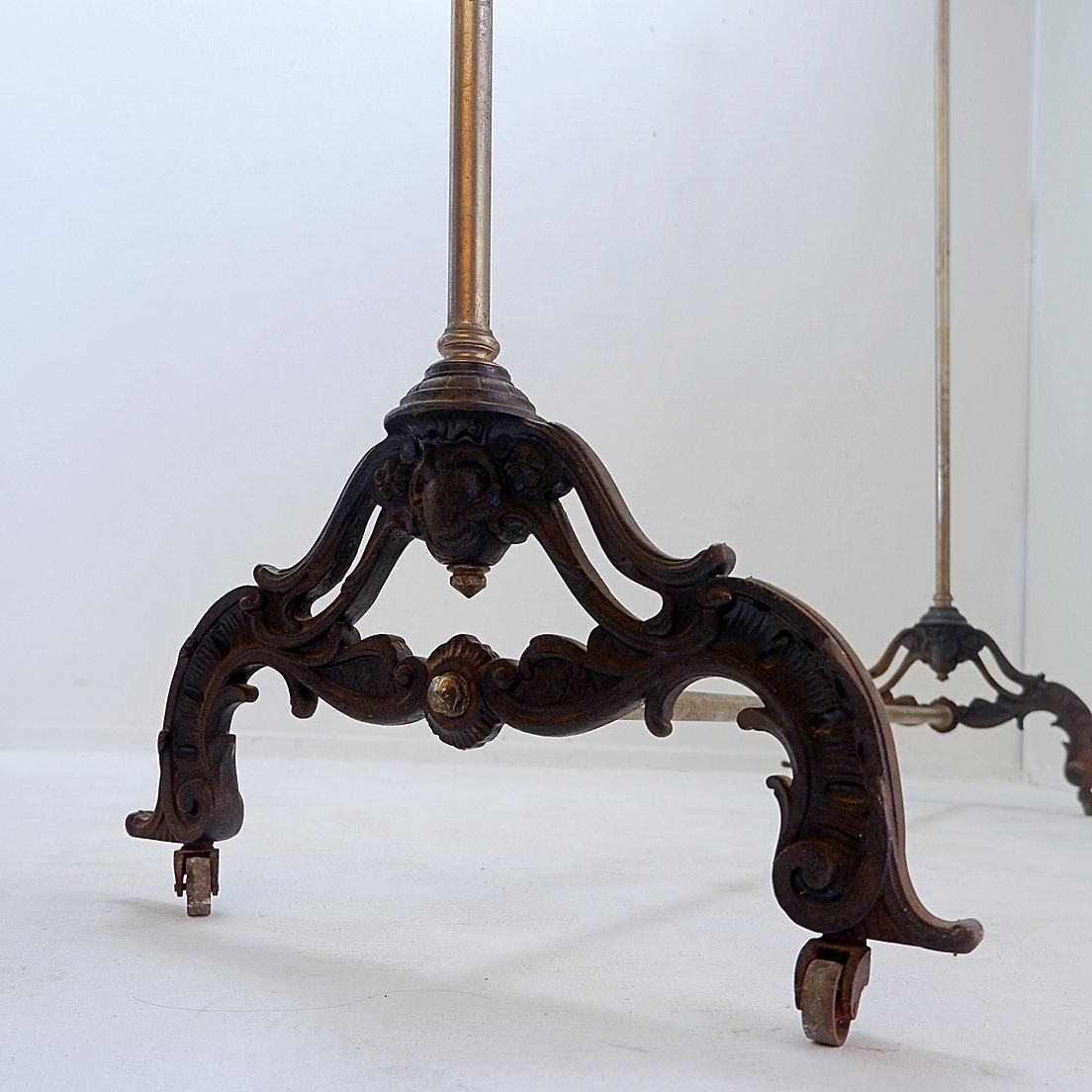 photo furniture Antique English Clothes Rail, Brass & Steel, Late 19th Century, 164cm