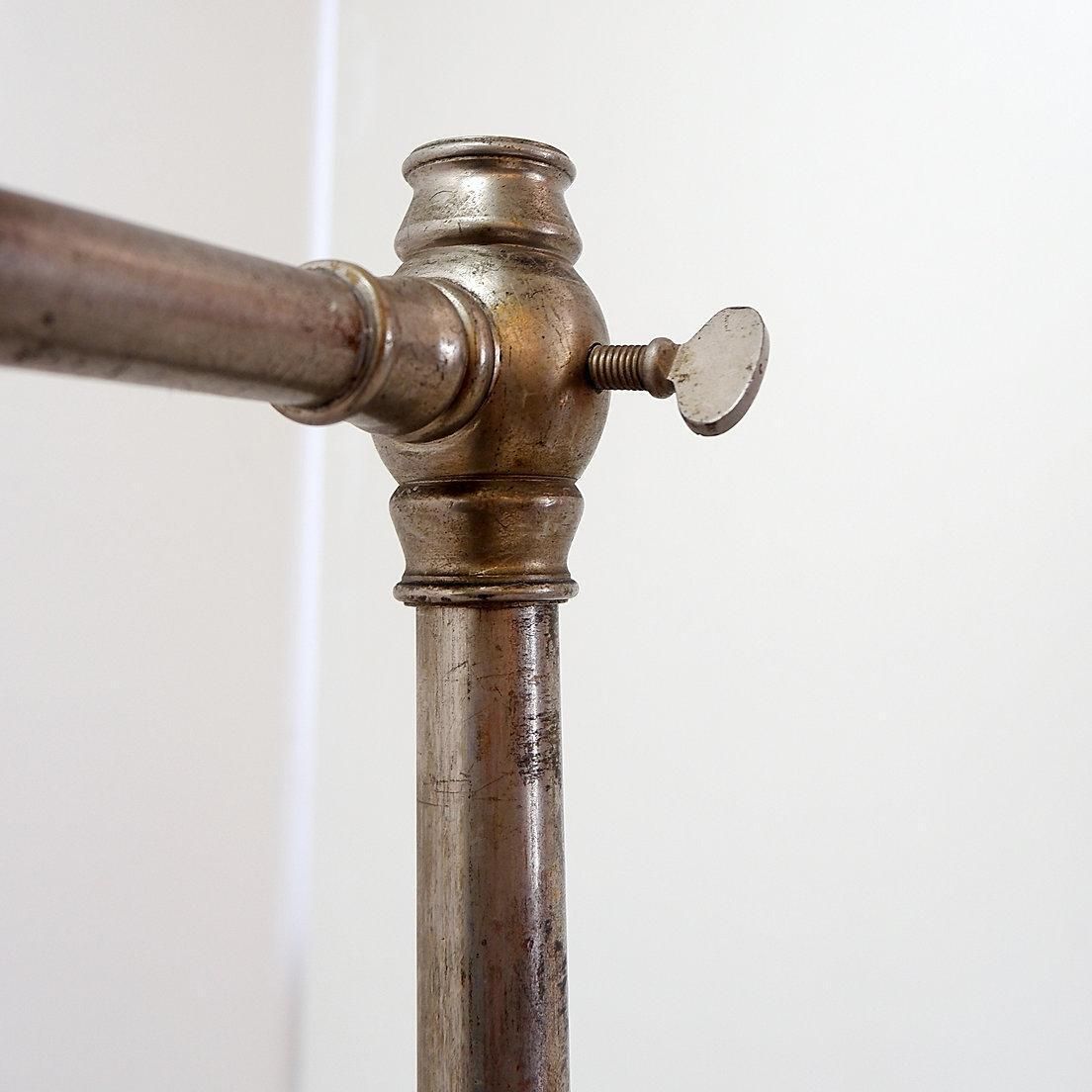 photo vinterior Antique English Clothes Rail, Brass & Steel, Late 19th Century, 164cm
