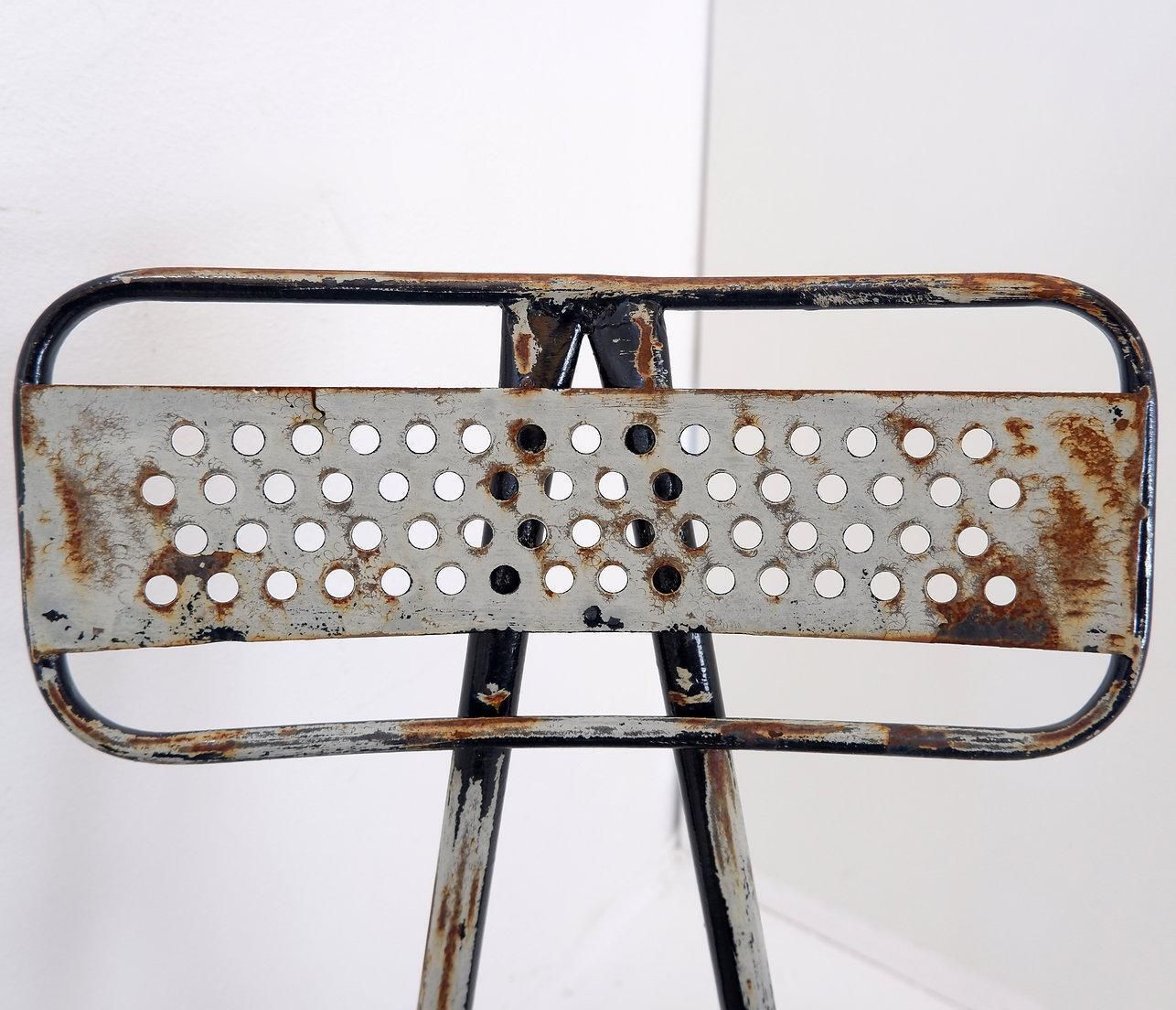 966.0 Rene Malaval 'Radar' Metal Mid Century French Garden Chairs Set Of 2 photo