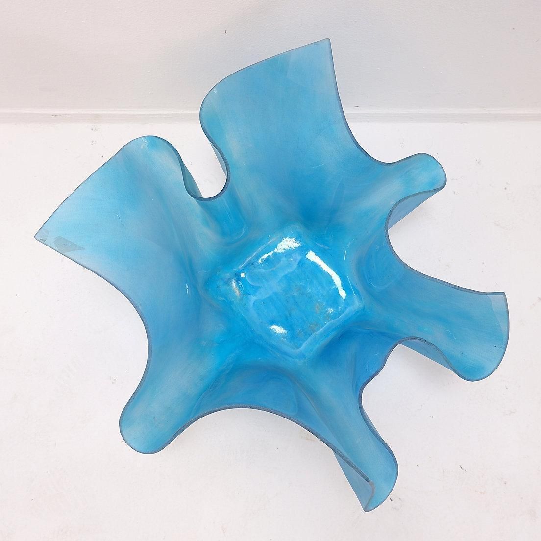 Vintage Glass Handkerchief Planter In Willy Guhl Style, 72cm Diameter photo vinterior
