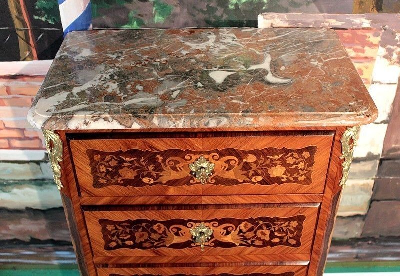 Secretary Chiffonnier Nap.III Inlaid 19th photo furniture