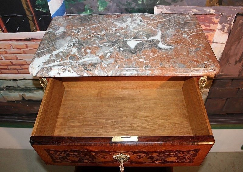Secretary Chiffonnier Nap.III Inlaid 19th photo Furniture