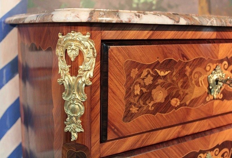 4373.38 Secretary Chiffonnier Nap.III Inlaid 19th photo
