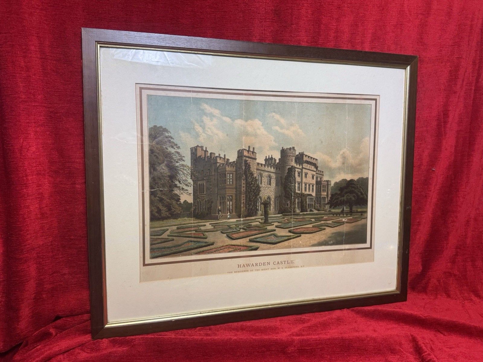 Harwarden Castle Print Victorian By Marcus Ward & Co Antique Print photo Art