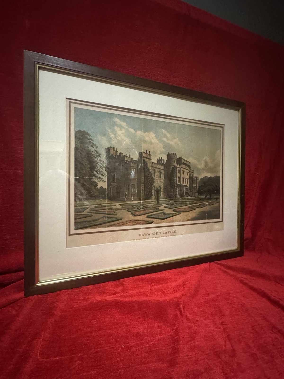 Harwarden Castle Print Victorian By Marcus Ward & Co Antique Print photo vintage