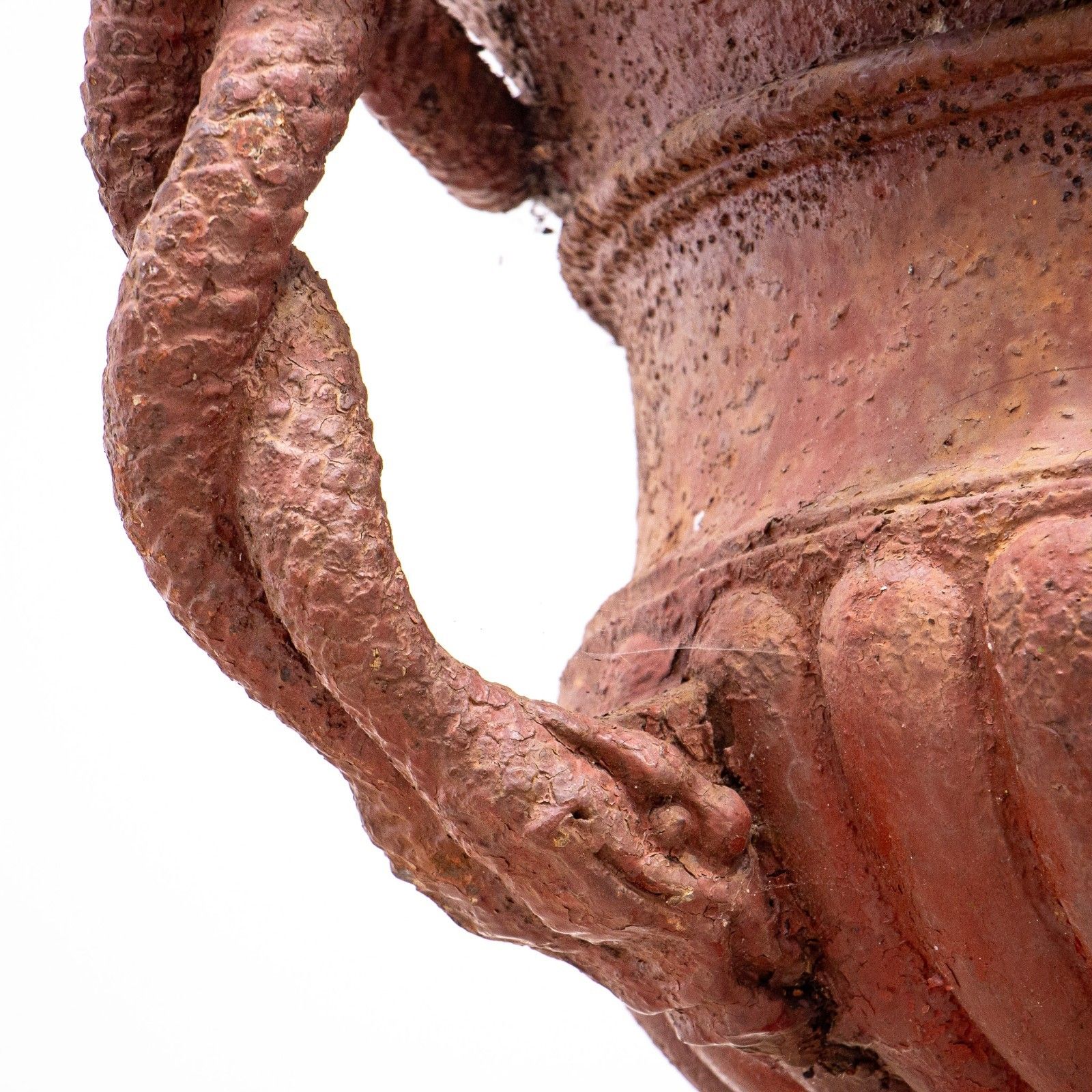 photo for sale Pair Of Cast Iron French 19th Century Snake Handled Urns