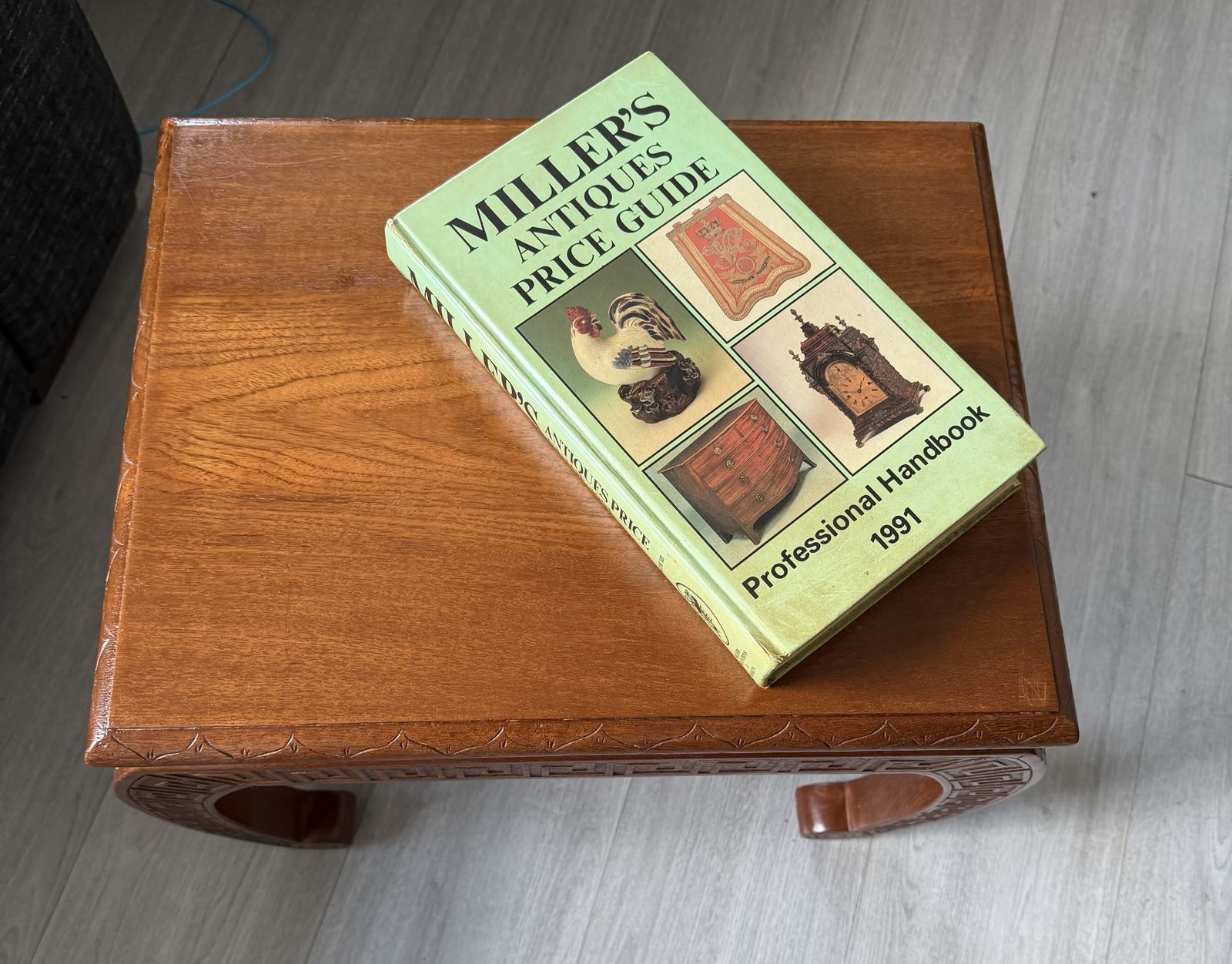 Pair Of Mid Century Hand Carved Chinoiserie Side Tables   Chow Style photo for sale