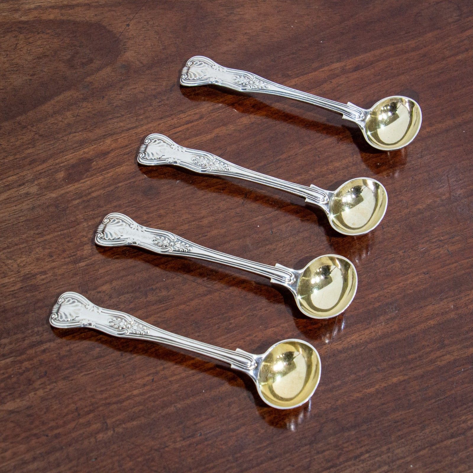 Four Victorian Silver Mustard Spoons
