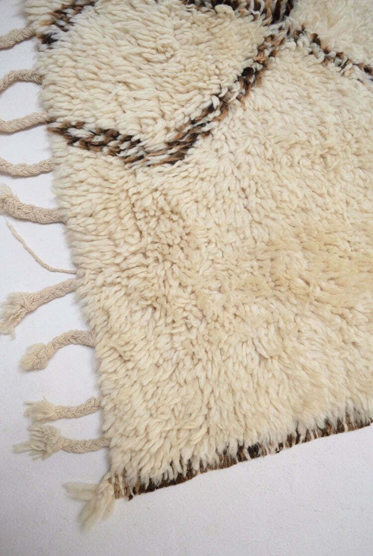 Sale Ending Soon Vintage Beni Ourain Rug 6'3”X 10'9" Plush Wool Lozenge Berber Carpet Bq1881 Eames Le Corbusier photo vintage