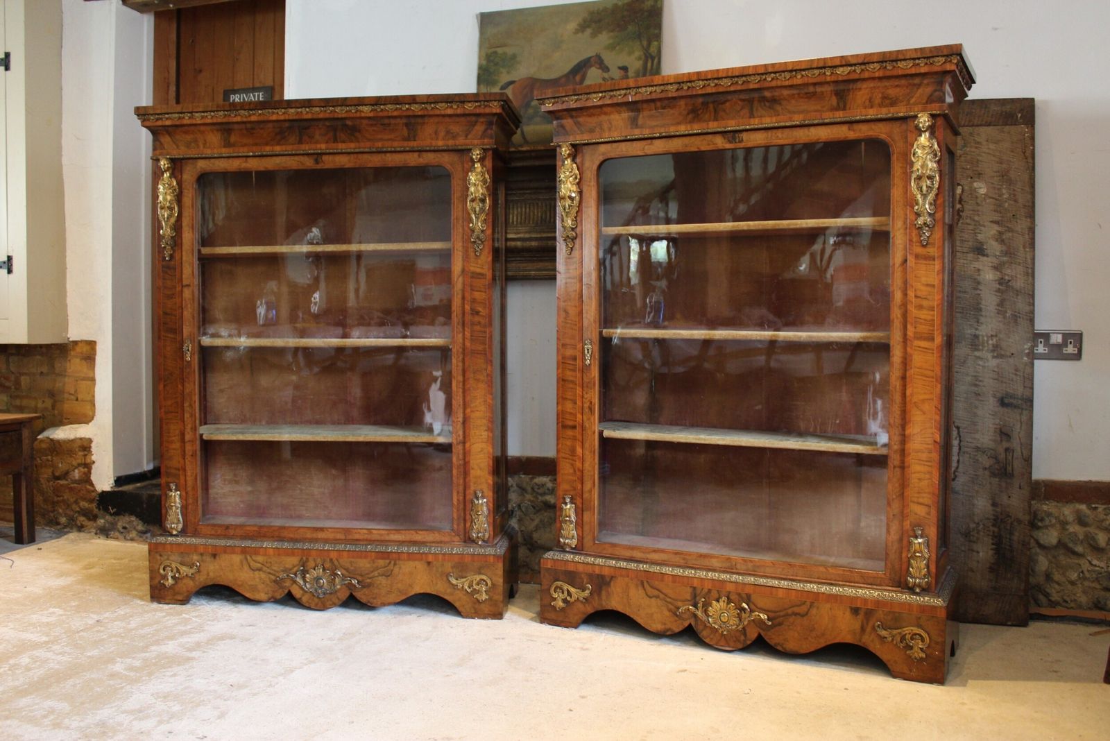Cabinets An Outstanding Large Pair Of Victorian Walnut Cabinets C1840 photo furniture