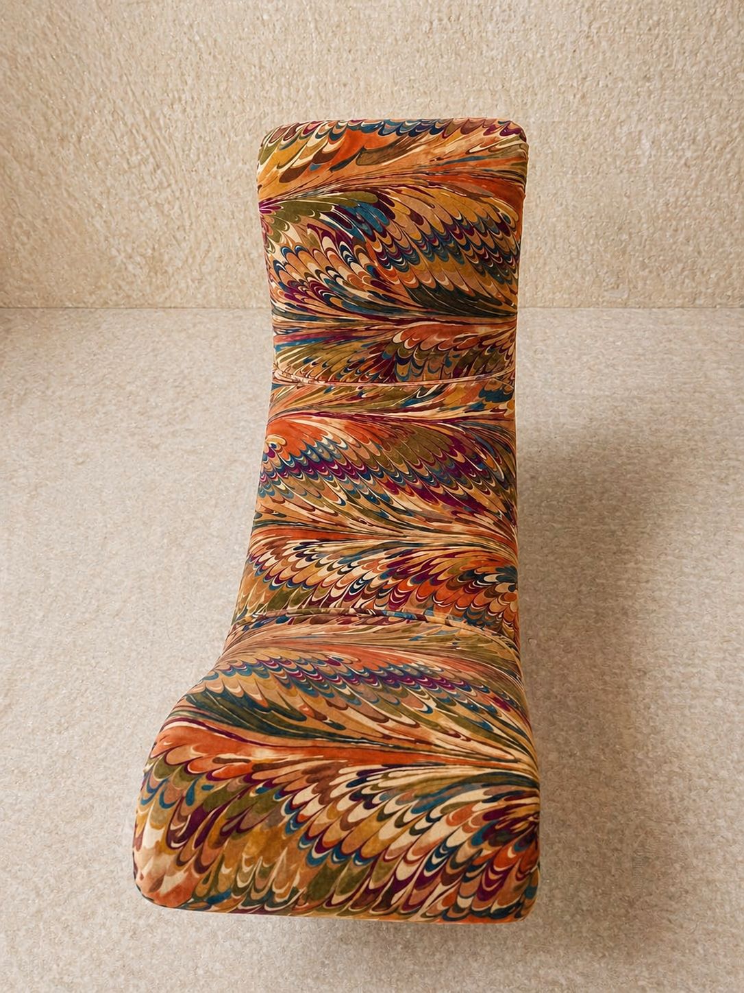 Mid Century Sculptural Bench In Lee Jofa ‘Taplow’ Velvet. photo for sale