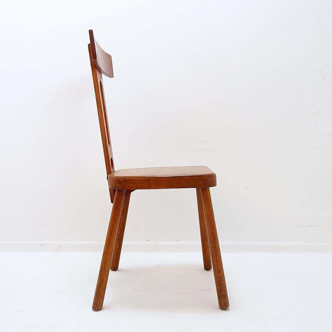2685.0 Set Of 6 Vintage Mid Century Modern Wooden T Back Dining Chairs photo