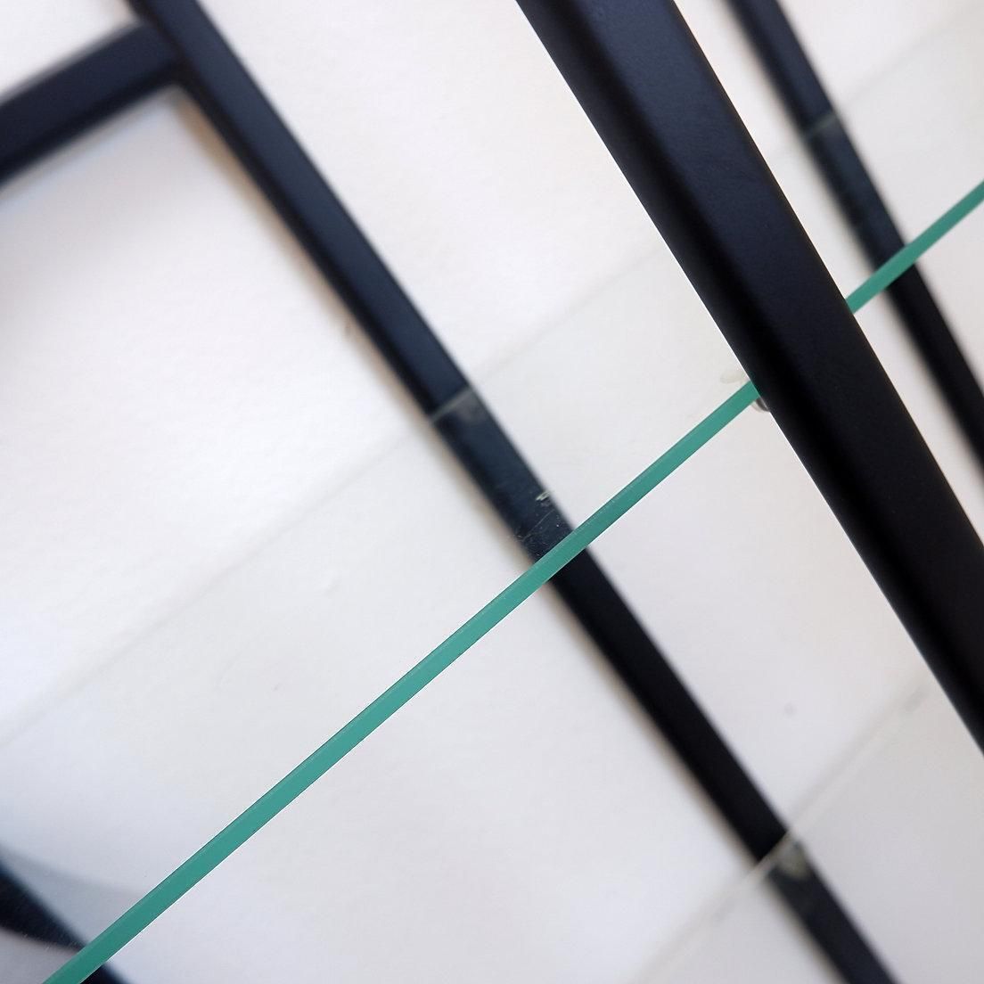 Modern Black Bookcase By Clautra, Metal & Glass, 183cm Tall photo for sale