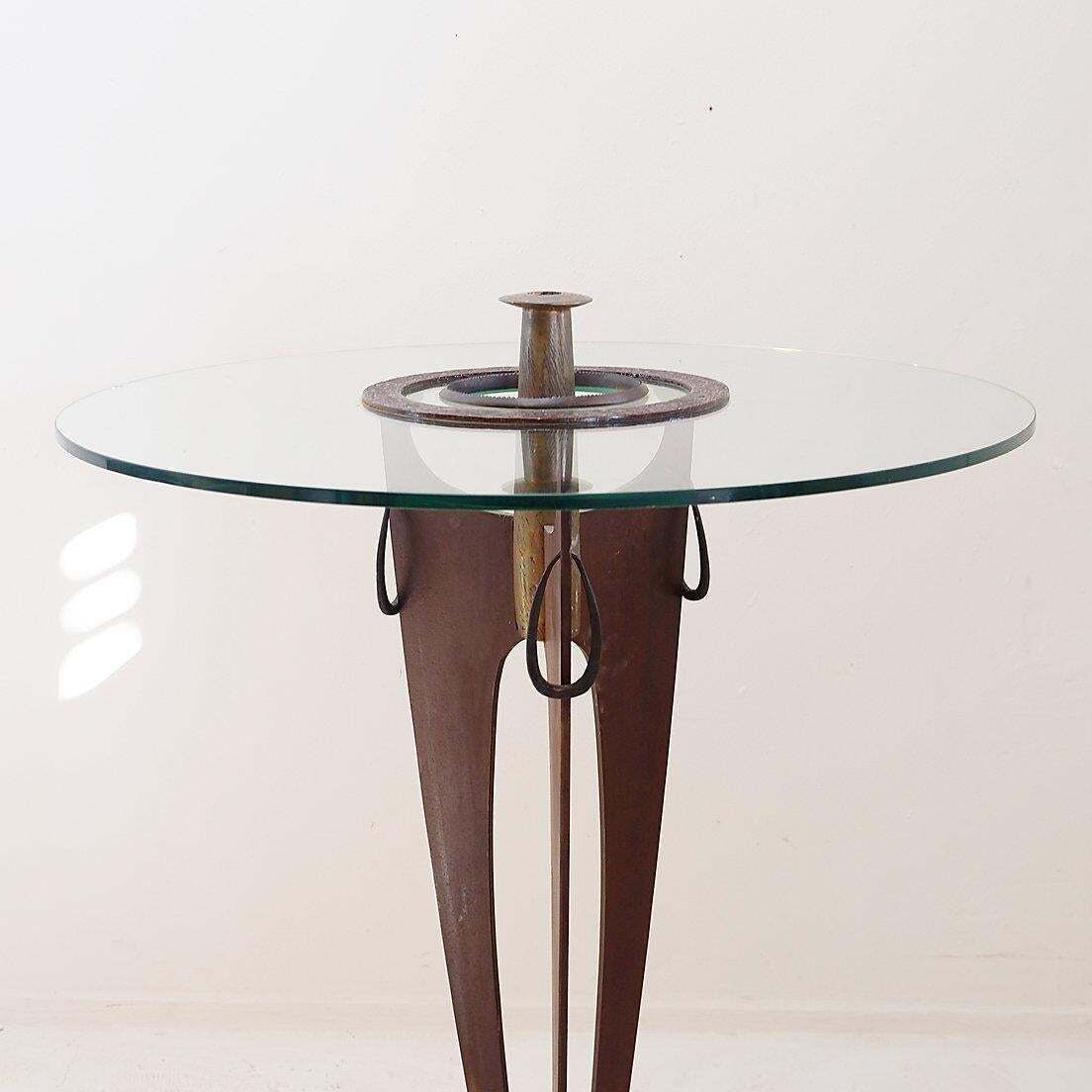photo for sale Vincent Wegnez Sculptural Bronze And Glass Console Table   Signed / Belgium 20th