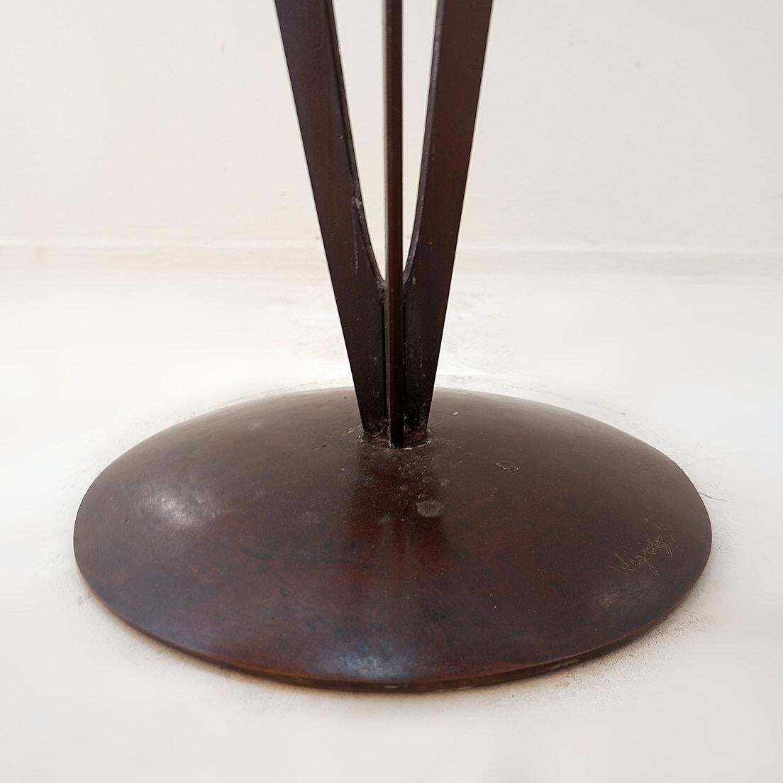photo vintage Vincent Wegnez Sculptural Bronze And Glass Console Table   Signed / Belgium 20th