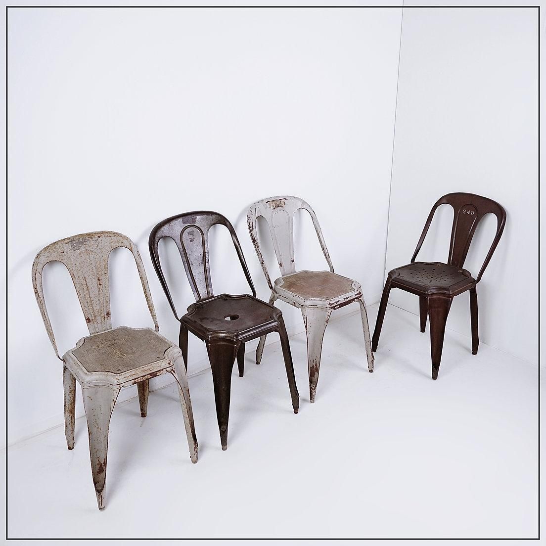 photo furniture Stackable Industrial Bistro Chairs By Fibrocit Of Belgium    Set Of 4    1950s