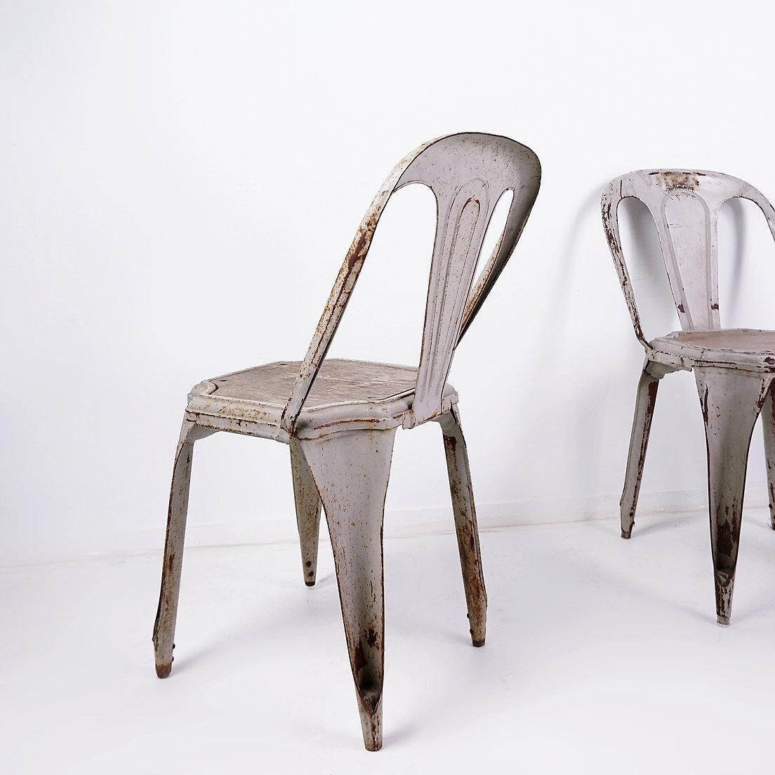 photo buy Stackable Industrial Bistro Chairs By Fibrocit Of Belgium    Set Of 4    1950s