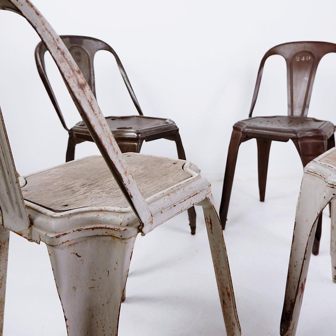 photo vintage Stackable Industrial Bistro Chairs By Fibrocit Of Belgium    Set Of 4    1950s