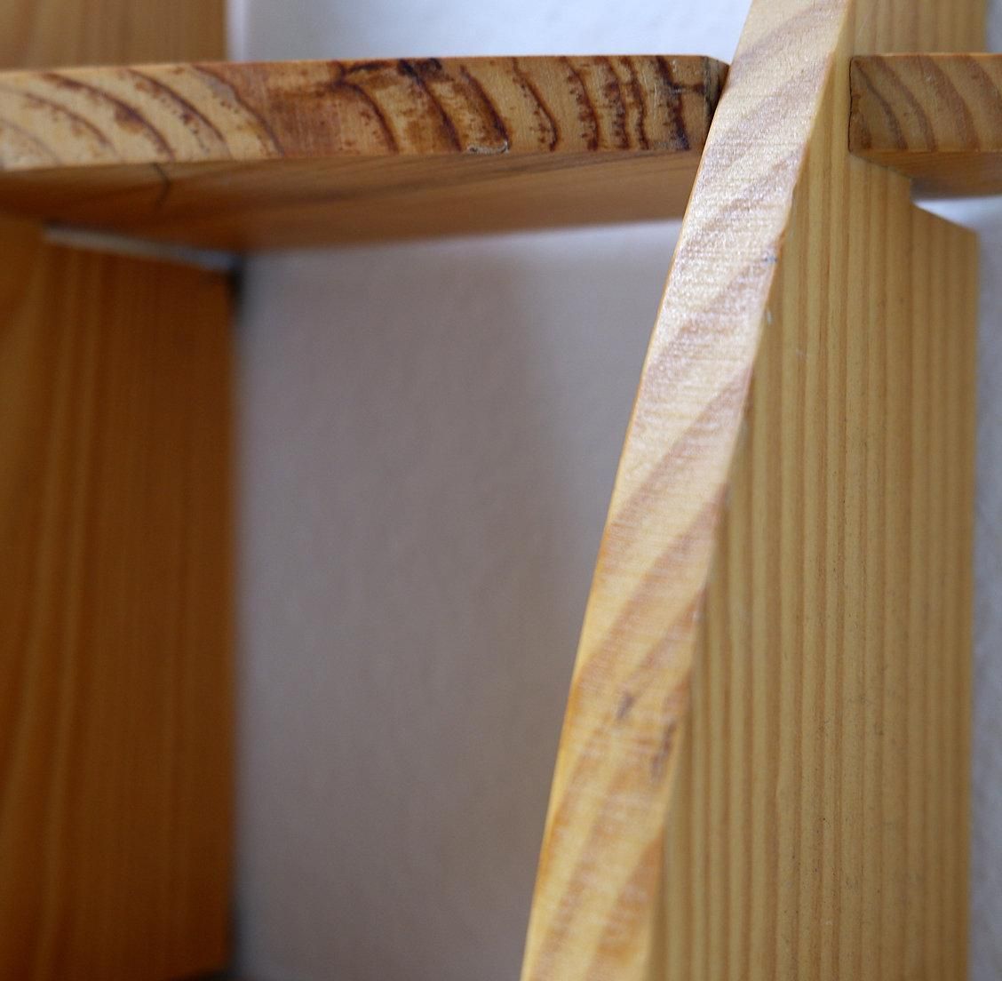 Mid Century Modern Small Round Pine Wall Shelf By Manfredo Massironi photo for sale