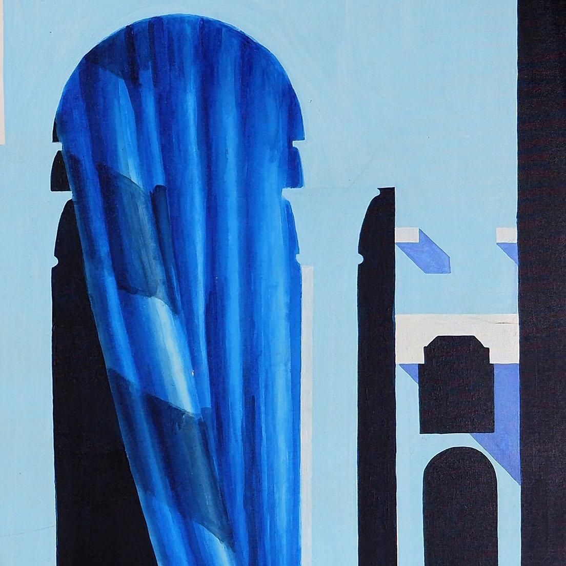 1019.0 Carlos Grippo (Uruguay 1946) "Tepidarium" Oil On Canvas   Signed & Dated photo