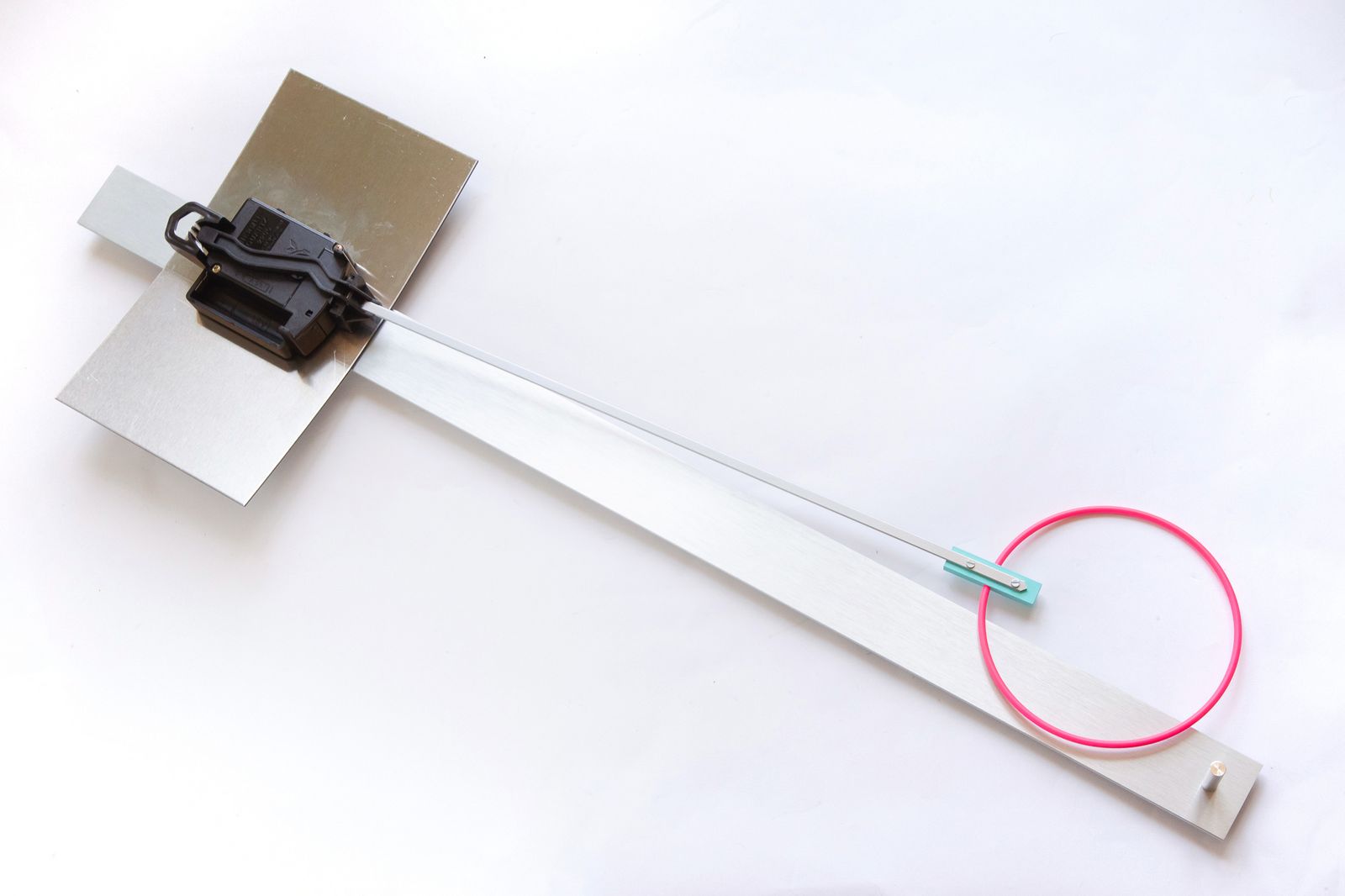 Nos 80s Postmodern Neon Pendulum Wall Clock Memphis Sottsass Era Panton Pop Turquoise Pink Mobile photo vinterior