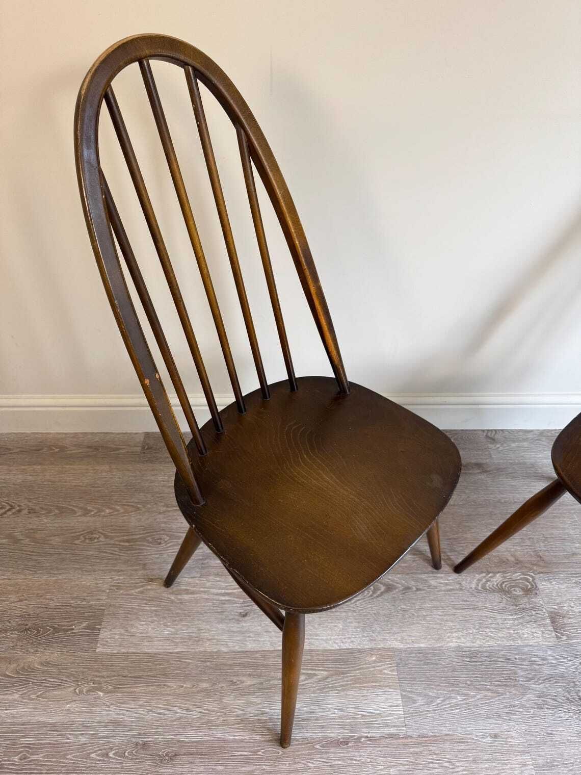Furniture Set Of Four Ercol Windsor Quaker Dining Chairs Golden Dawn Finish Stick Back Solid Wood Chairs photo