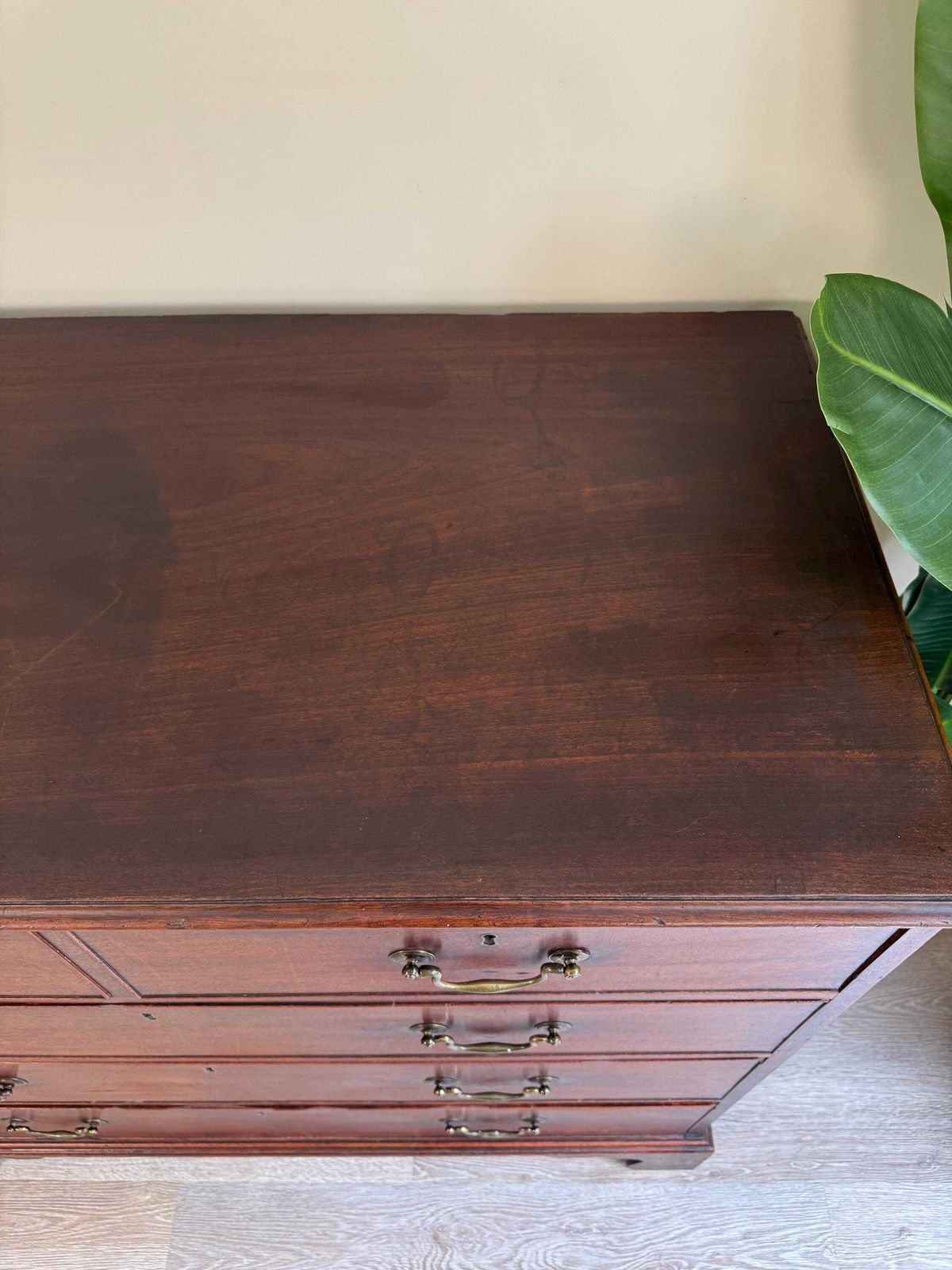 Furniture Antique Georgian Solid Wood Extra Large Chest Of Drawers photo