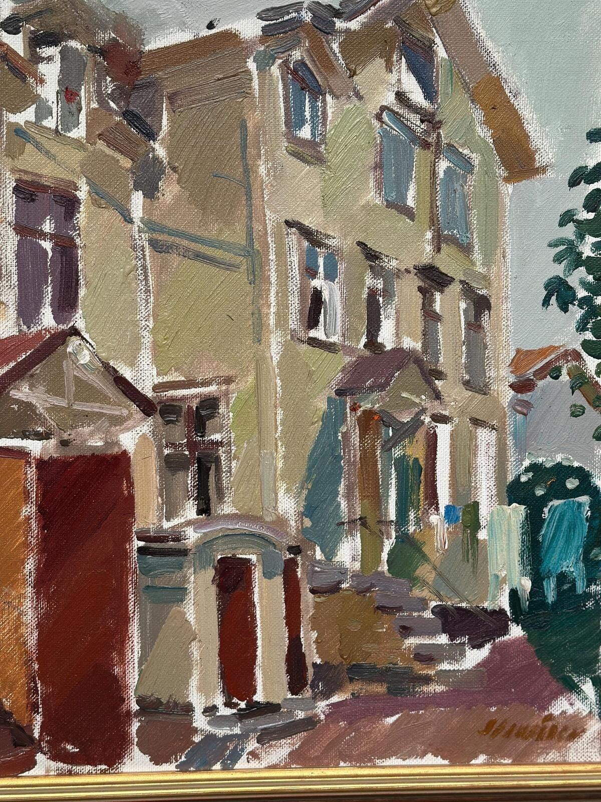 photo vinterior Original Swedish Oil On Canvas – “Södra Kyrkogatan 50” By Gösta Stawåsen,  1970 – Vintage & Framed – 69.5 × 62.5 Cm (Approx. 27.4" × 24.6")